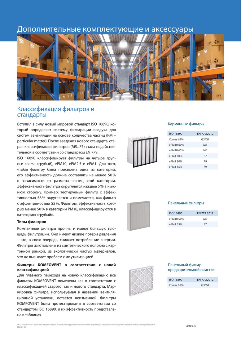 Фильтр к вентустановке Komfovent класса M5, размер 800-450-46
