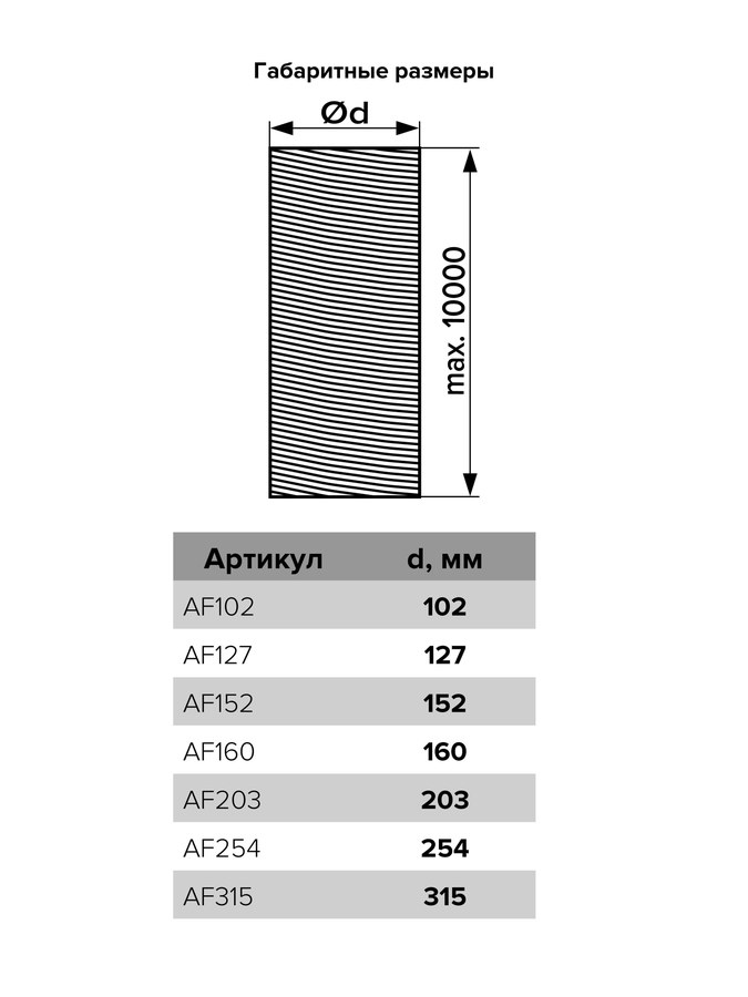 Воздуховод AF D315 70 мкм армированный L10м мет.пленка ERA PRO