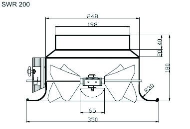 SWR-200 диффузор вихревой — Габаритные размеры