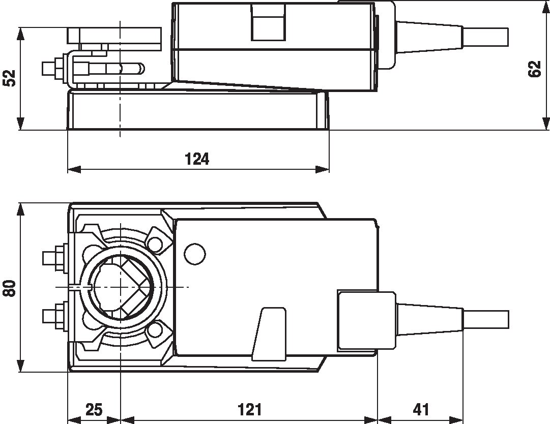 Габаритный чертёж Belimo NMC24A-MP
